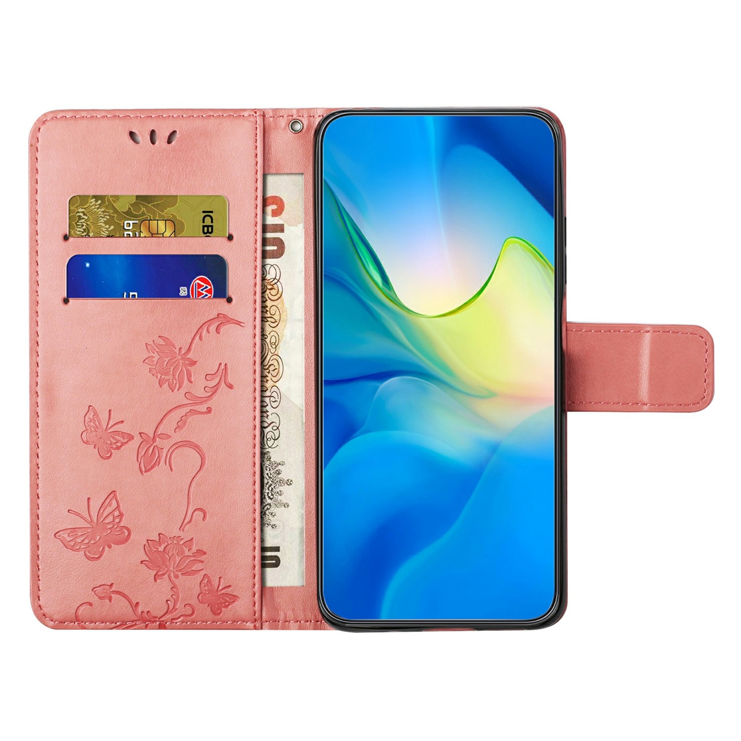 Samsung Galaxy A26 Handyhülle mit Schmetterlingsmuster, Rosa