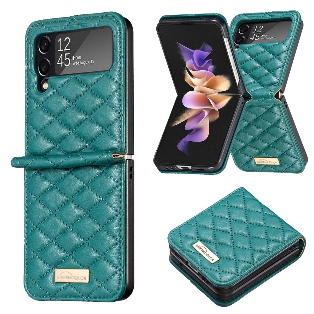 Samsung Galaxy Z Flip 3 Handytasche Quilted Grün