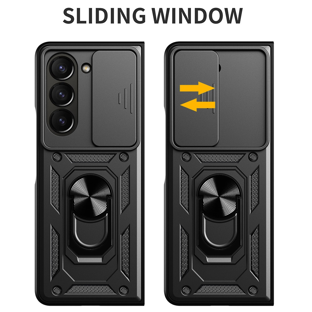 Samsung Galaxy Z Fold 7 Hybrid-Hülle Tech Ring+Kameraschutz schwarz