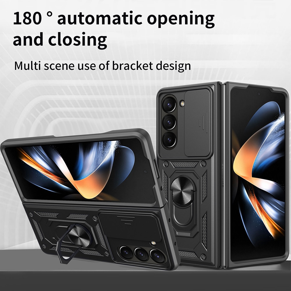 Samsung Galaxy Z Fold 7 Hybrid-Hülle Tech Ring+Kameraschutz schwarz