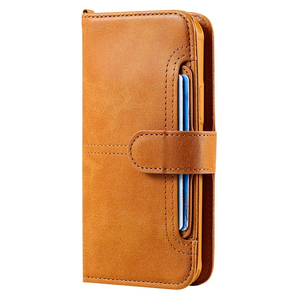 iPhone 14 Pro Magnet Leather Wallet Cognac