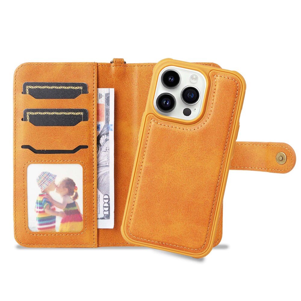 iPhone 14 Pro Magnet Leather Wallet Cognac