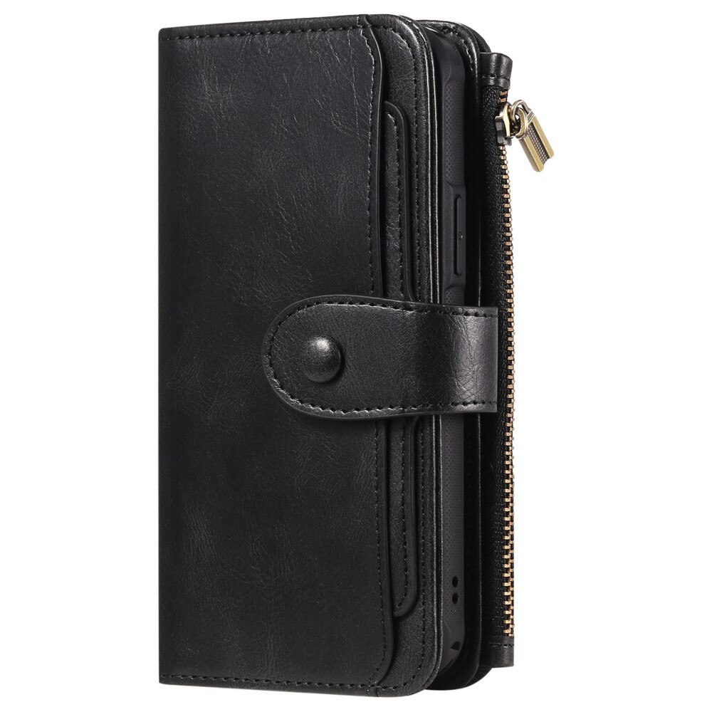 iPhone 14 Pro Max Magnet Leather Multi-Wallet Schwarz