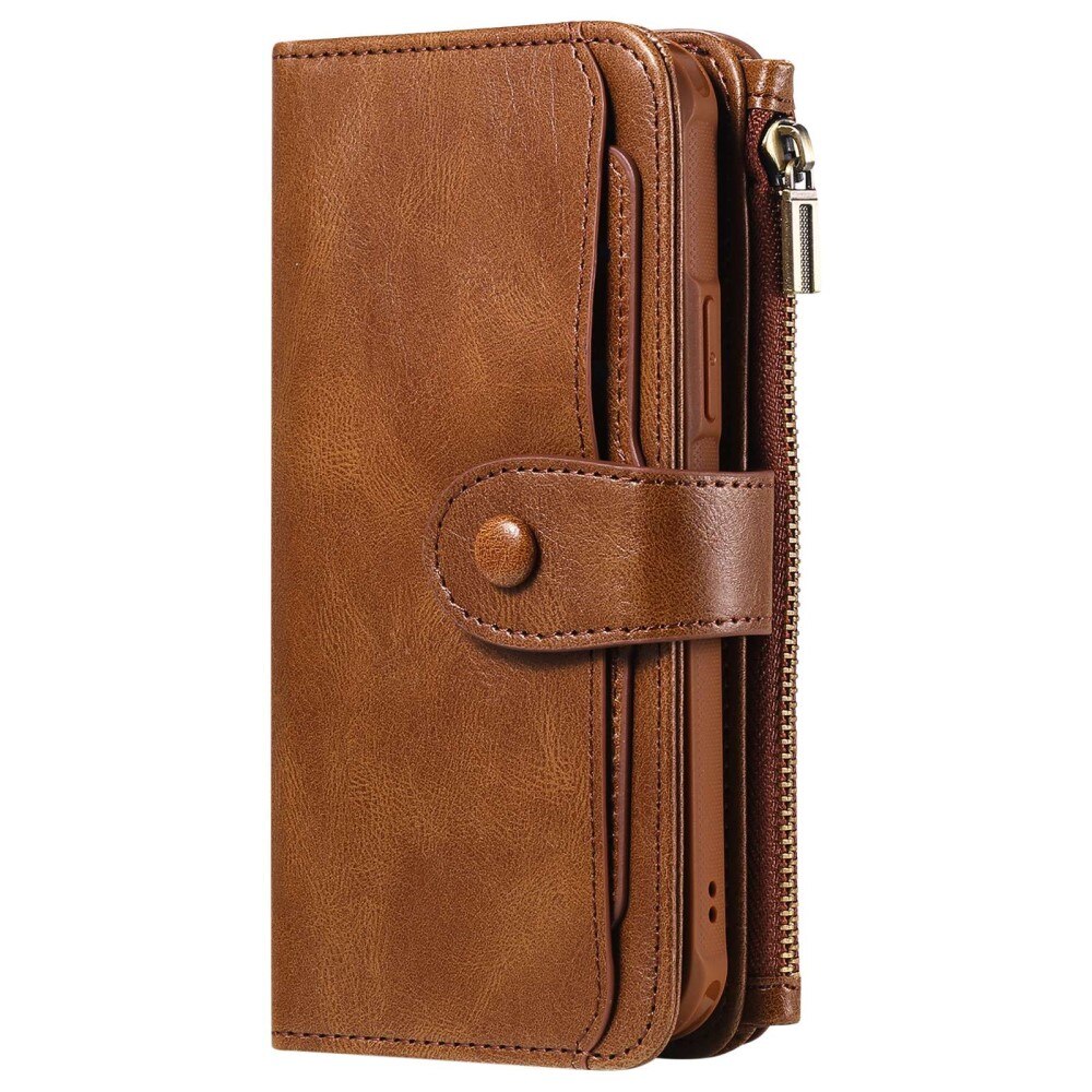 iPhone 14 Pro Magnet Leather Multi-Wallet Braun