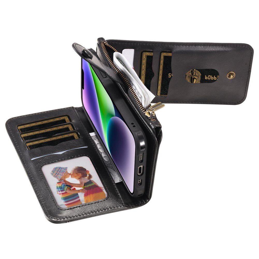 iPhone 14 Magnet Leather Multi-Wallet schwarz