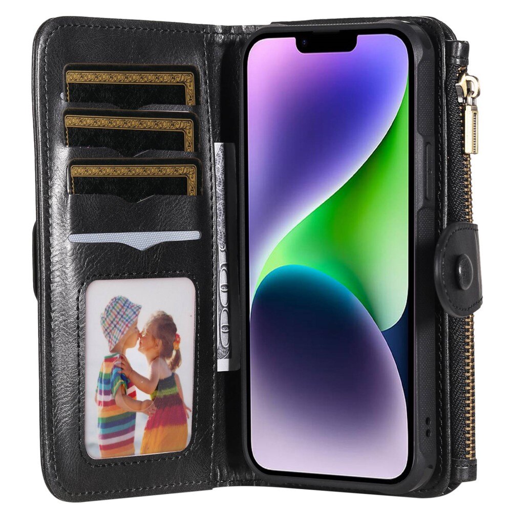 iPhone 14 Magnet Leather Multi-Wallet schwarz