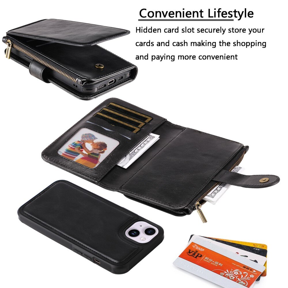 iPhone 14 Magnet Leather Multi-Wallet schwarz