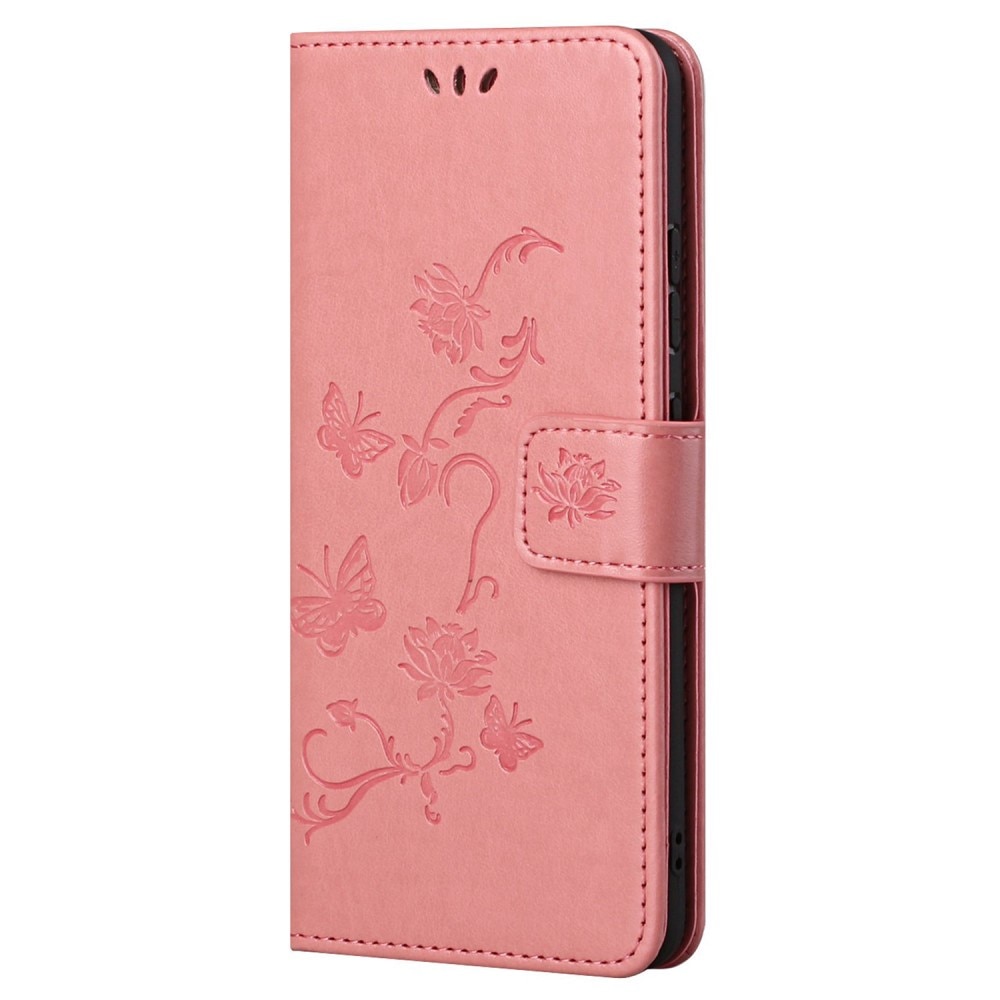 Xiaomi 12T/12T Pro Handyhülle mit Schmetterlingsmuster, rosa