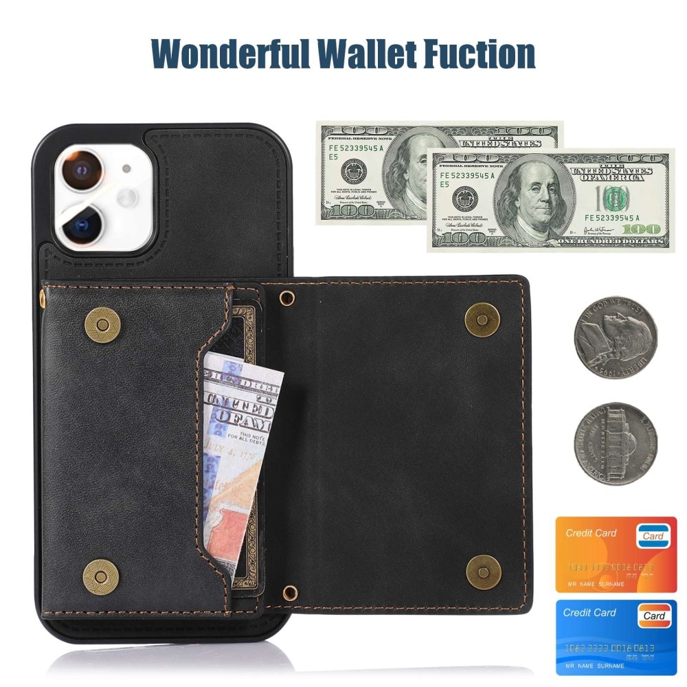 Funkelnde Portemonnaie-Hülle für iPhone 11 Schwarz