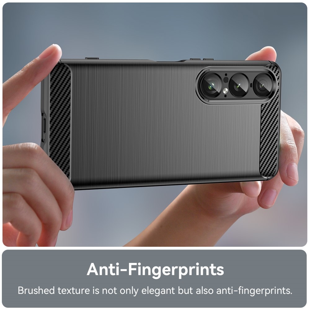 Sony Xperia 1 VII Hülle TPU Brushed Schwarz
