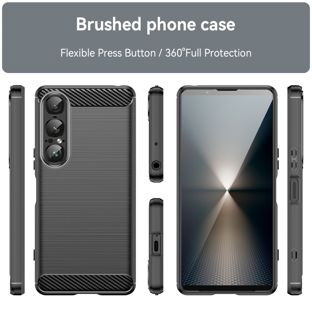 Sony Xperia 1 VII Hülle TPU Brushed Schwarz