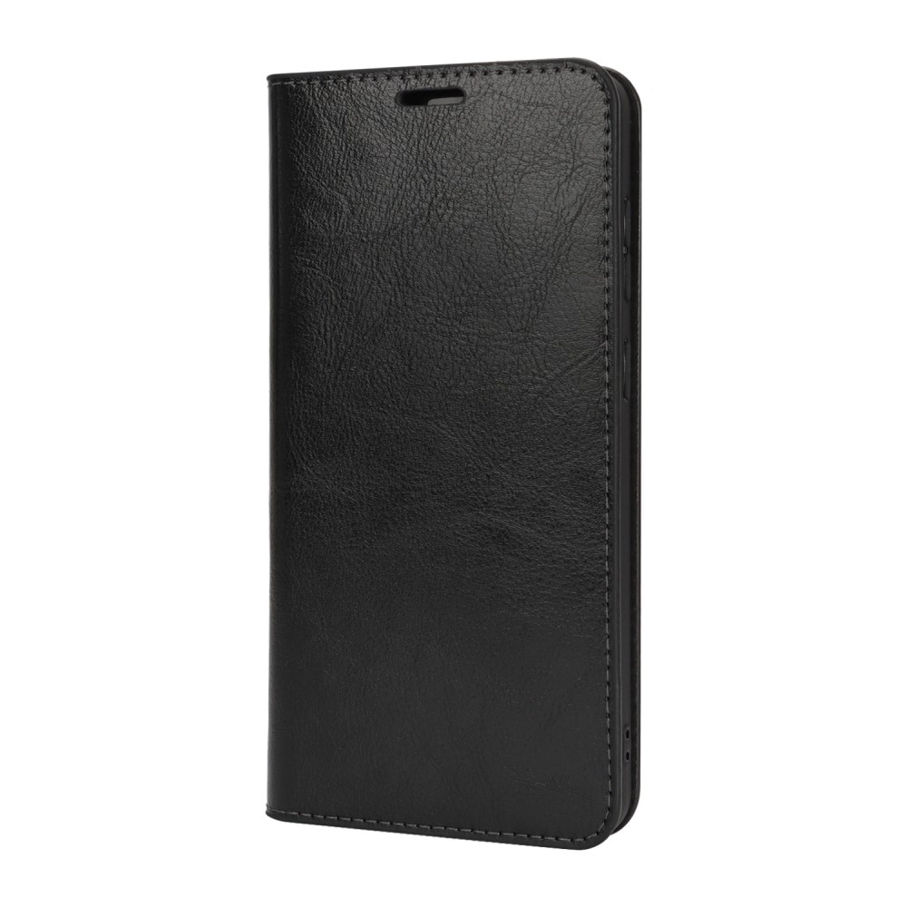 Samsung Galaxy S25 Edge Handytasche aus Echtem Leder Schwarz