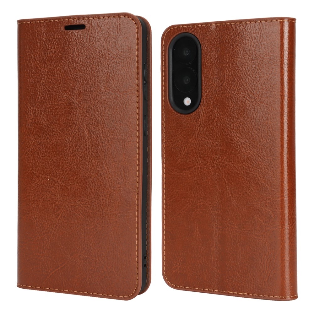 Samsung Galaxy S25 Edge Handytasche aus Echtem Leder Braun