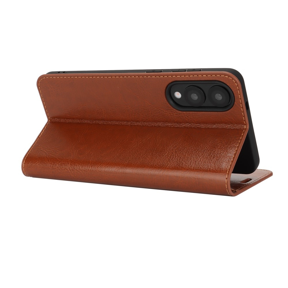 Samsung Galaxy S25 Edge Handytasche aus Echtem Leder Braun