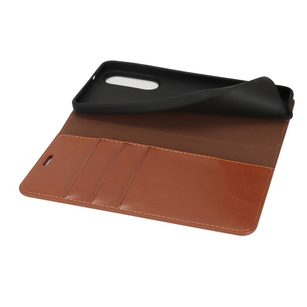 Samsung Galaxy S25 Edge Handytasche aus Echtem Leder Braun