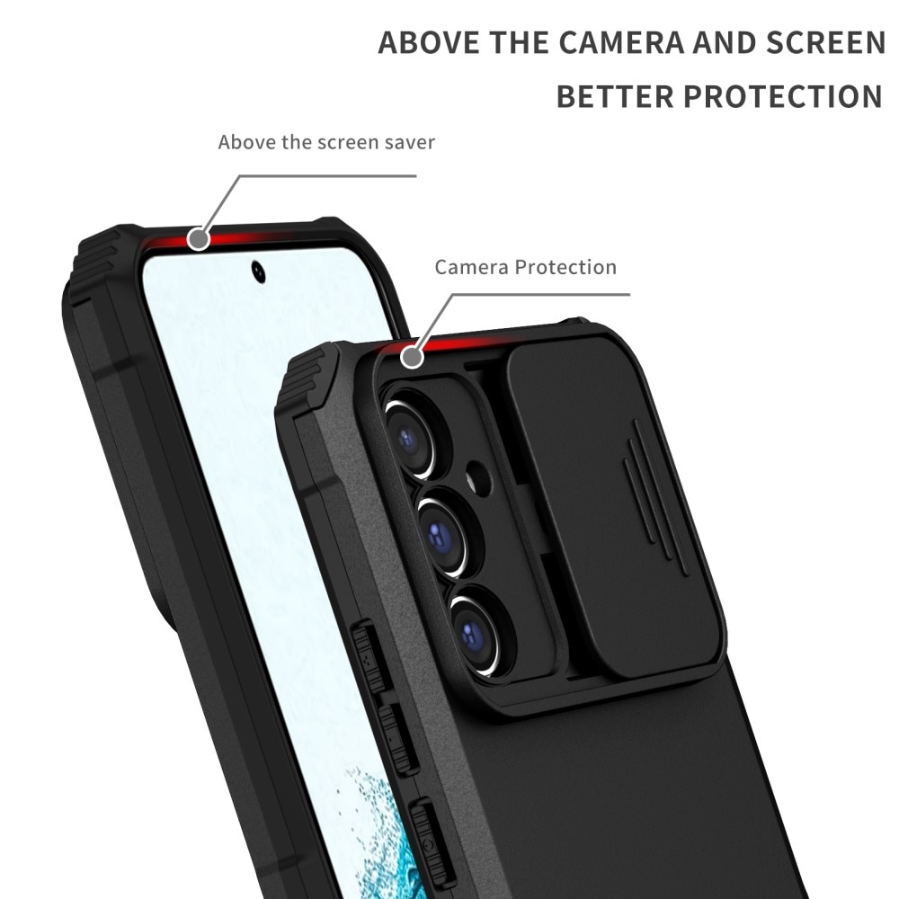 Samsung Galaxy A56 Kickstand Handyhülle mit Kameraabdeckung Schwarz