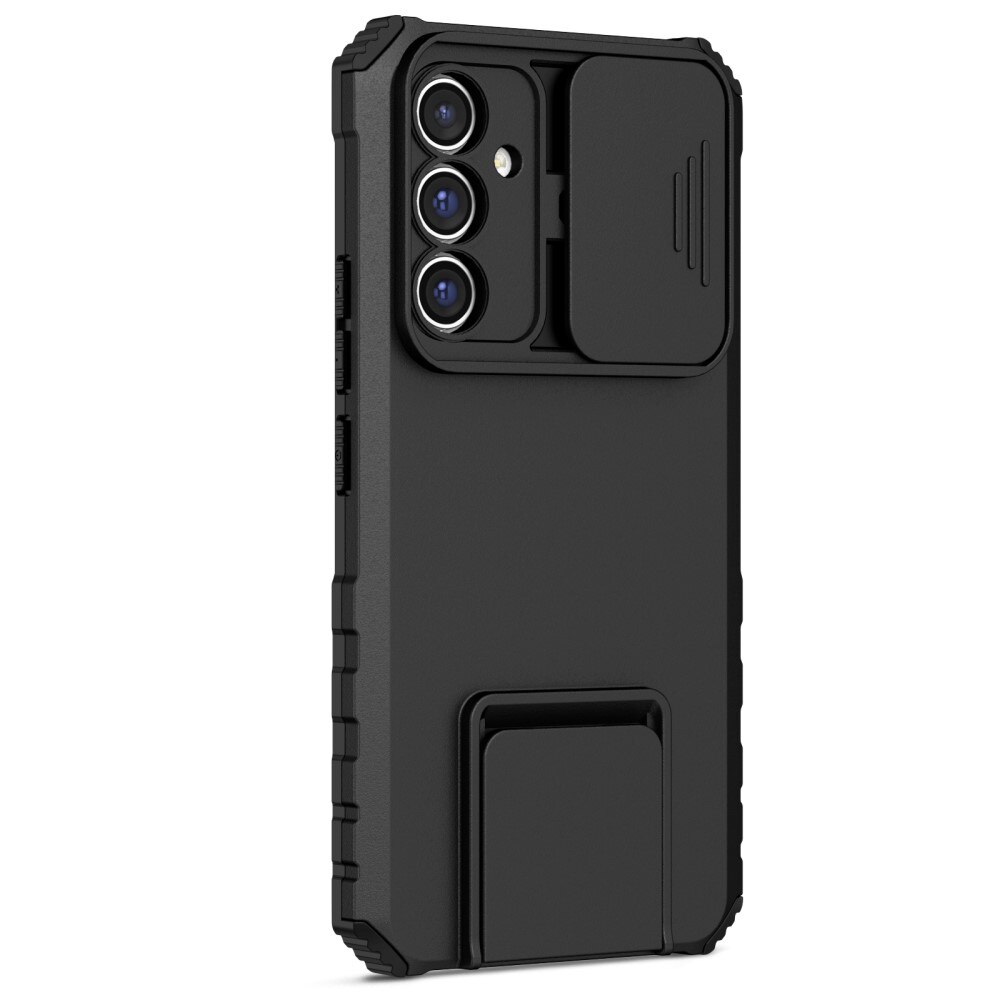 Samsung Galaxy A56 Kickstand Handyhülle mit Kameraabdeckung Schwarz