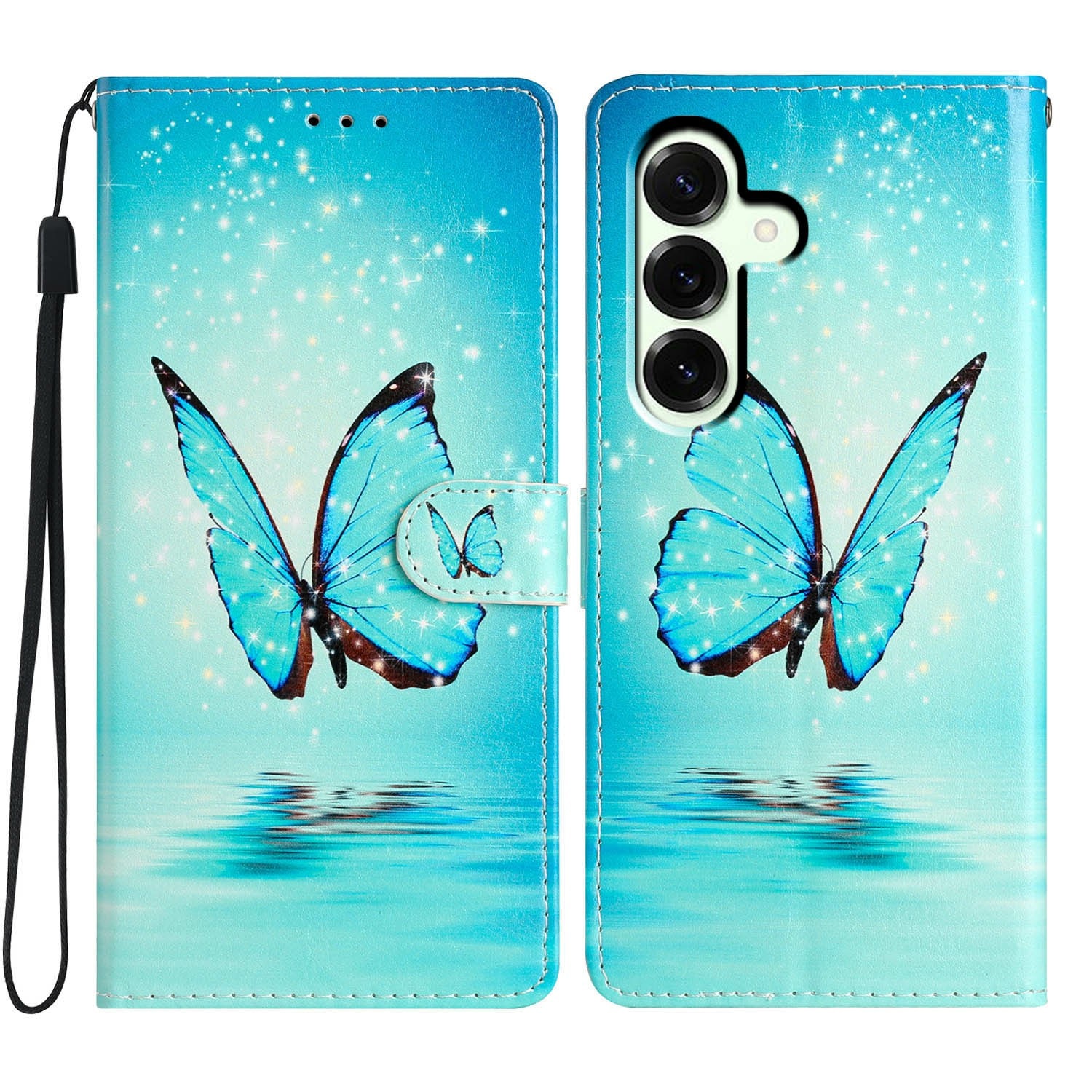 Samsung Galaxy S25 FE Handytasche blaue Schmetterlinge