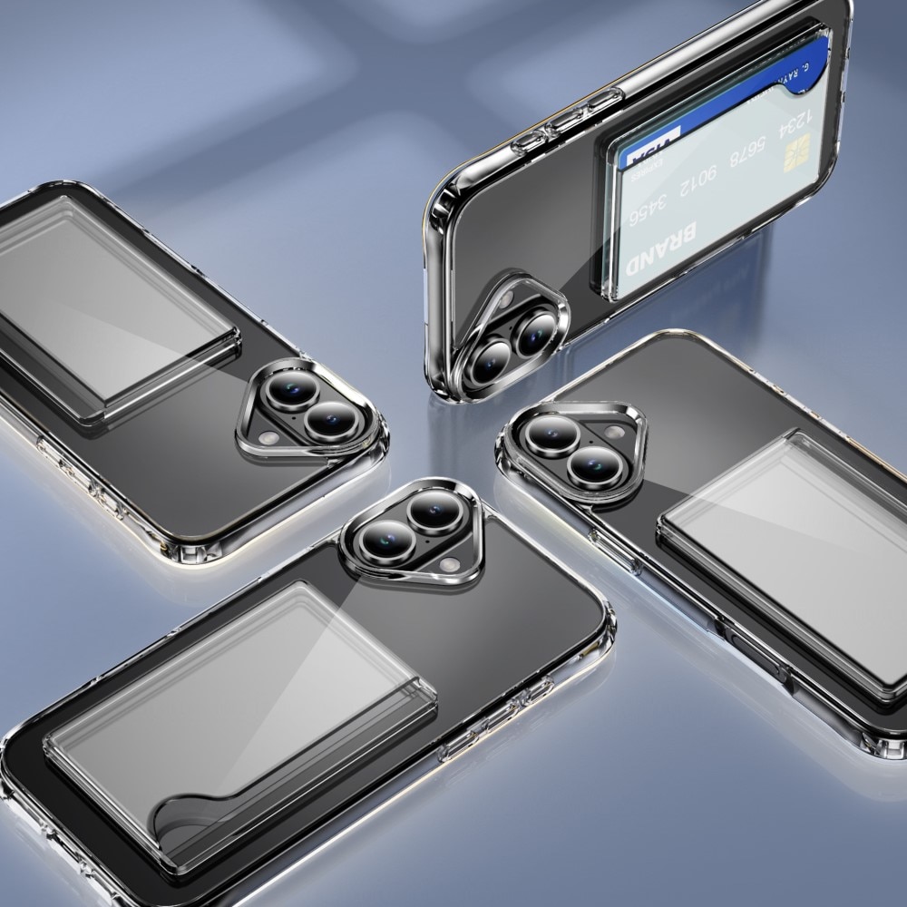 Hybrid-Hülle mit Kartenhalter iPhone 17 Transparent