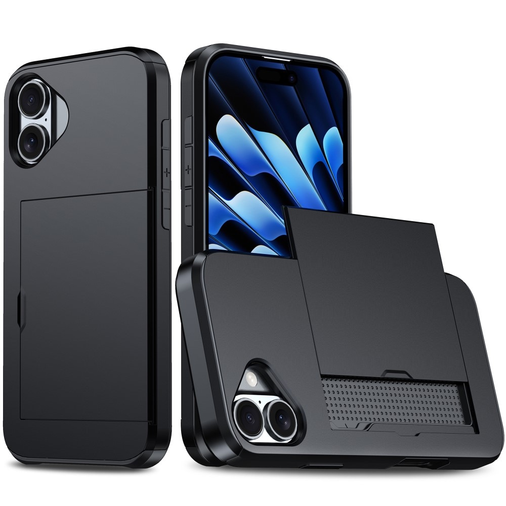 iPhone 17 Handyhülle mit Kartenhalter Schwarz