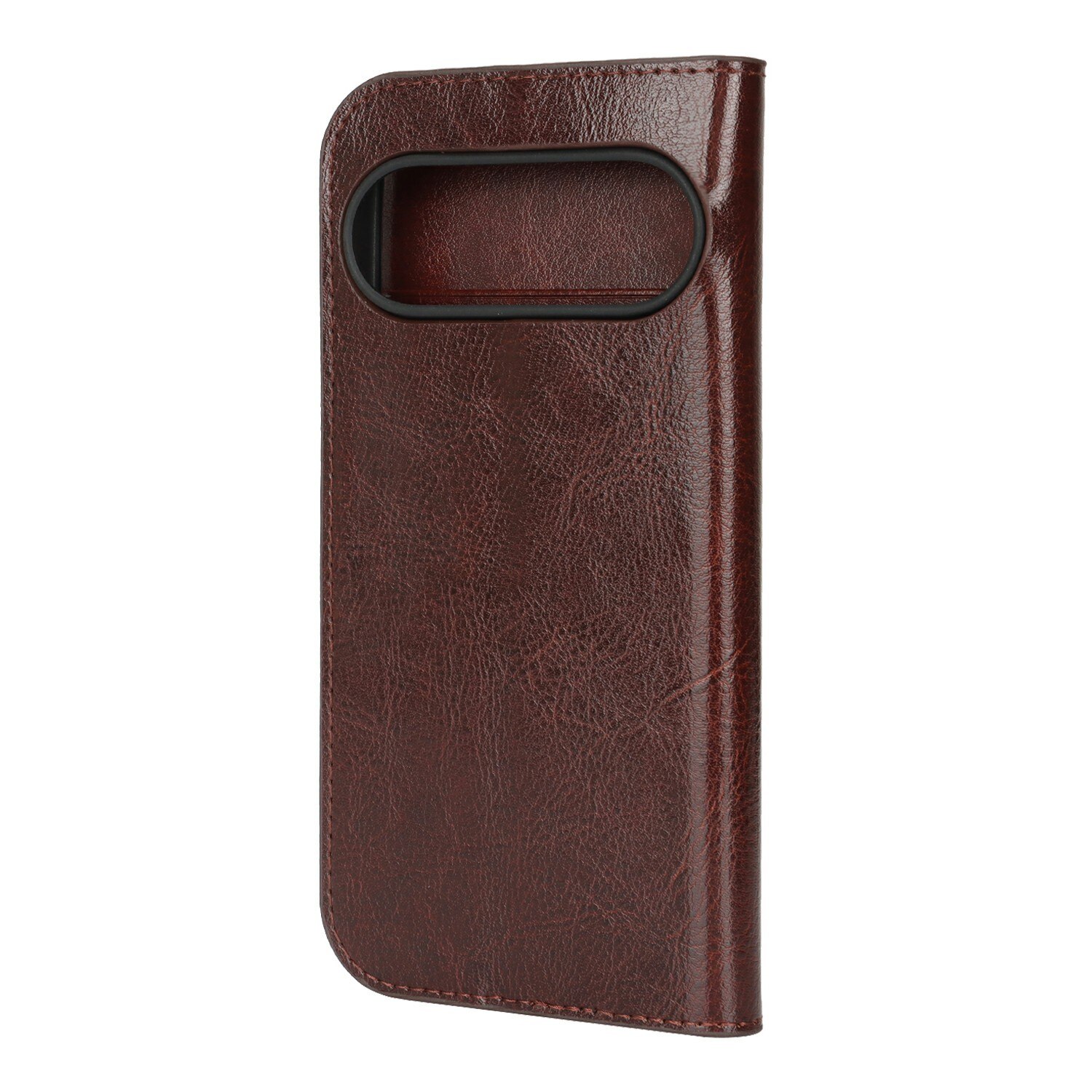 Google Pixel 10 Handytasche aus Echtem Leder Dunkelbraun