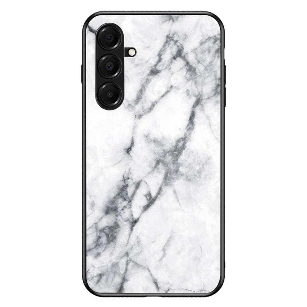 Samsung Galaxy A17 Hülle aus gehärtetem Glas Weisser Marmor