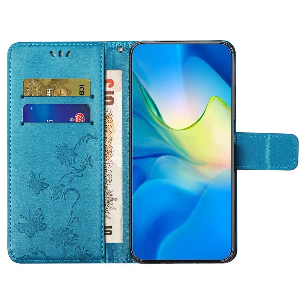 Samsung Galaxy S24 Ultra Handy Hülle - Leder Bookcover Image Series -  blauer Schmetterling