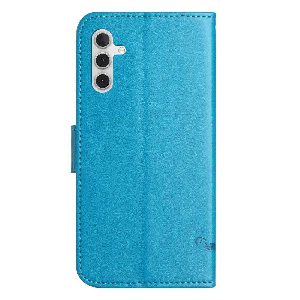 Samsung Galaxy A14 Handyhülle mit Schmetterlingsmuster, blau