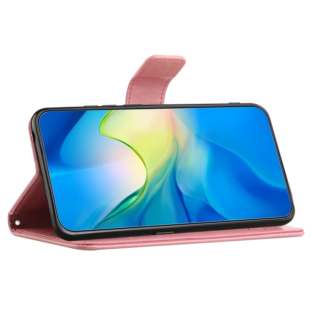 Samsung Galaxy A14 Handyhülle mit Schmetterlingsmuster, rosa