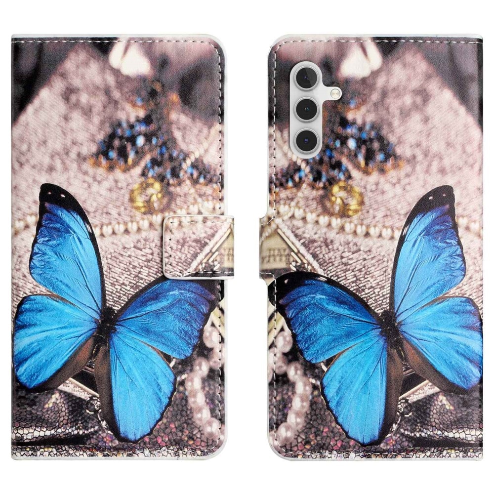Samsung Galaxy A14 Portemonnaie-Hülle blauer Schmetterling