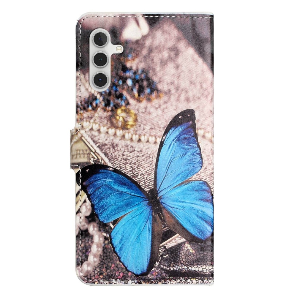 Samsung Galaxy A14 Portemonnaie-Hülle blauer Schmetterling