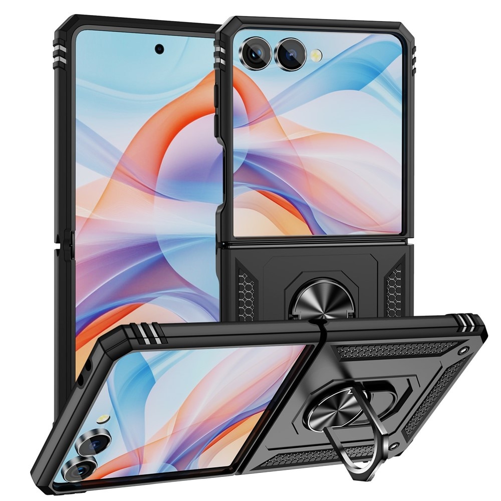 Samsung Galaxy Z Flip 7 Hybrid-Hülle Tech Ring schwarz