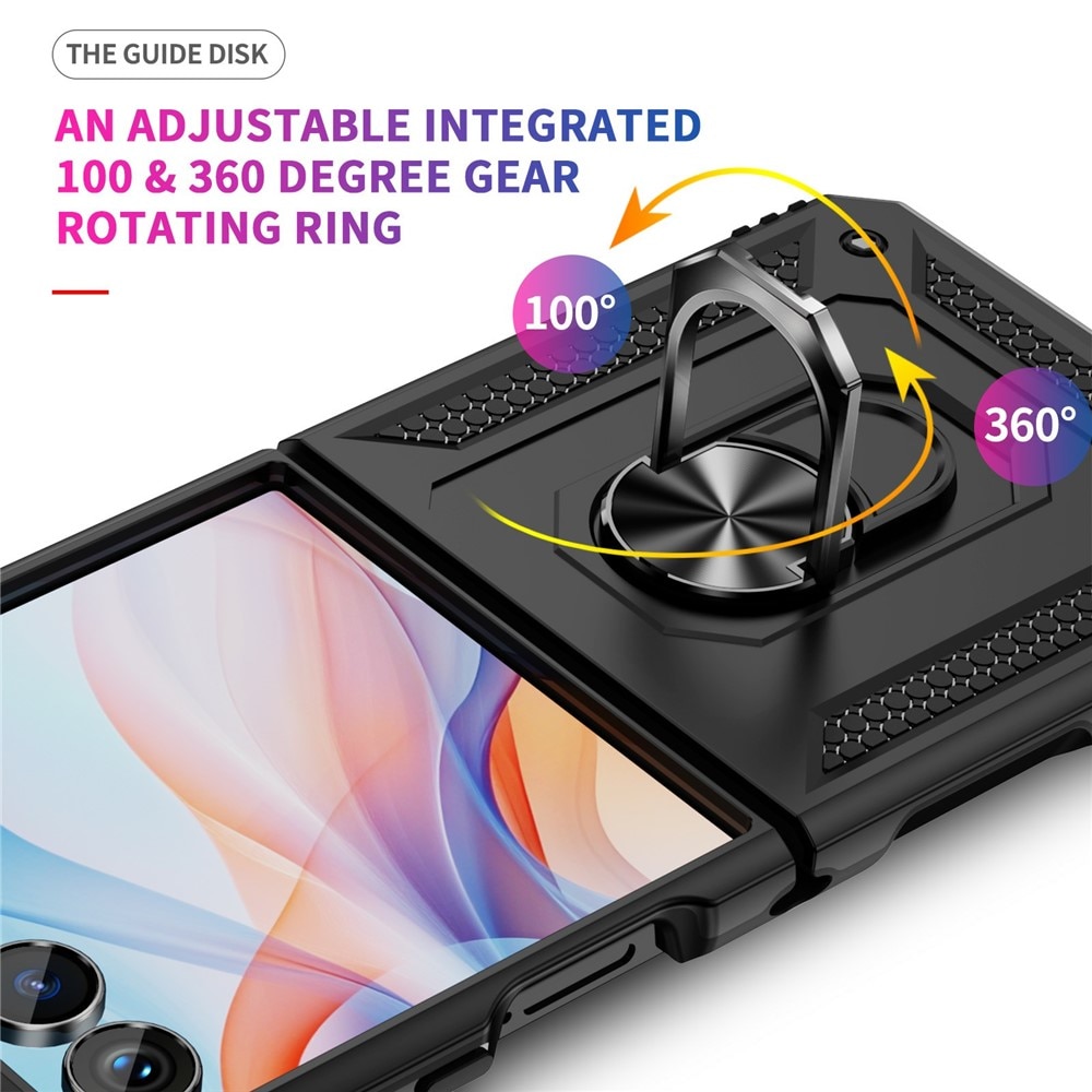 Samsung Galaxy Z Flip 7 Hybrid-Hülle Tech Ring schwarz