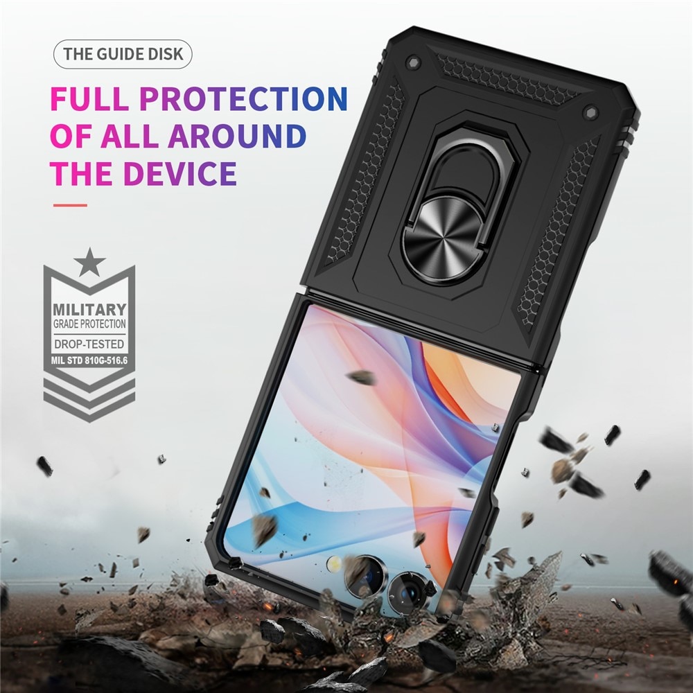 Samsung Galaxy Z Flip 7 Hybrid-Hülle Tech Ring schwarz