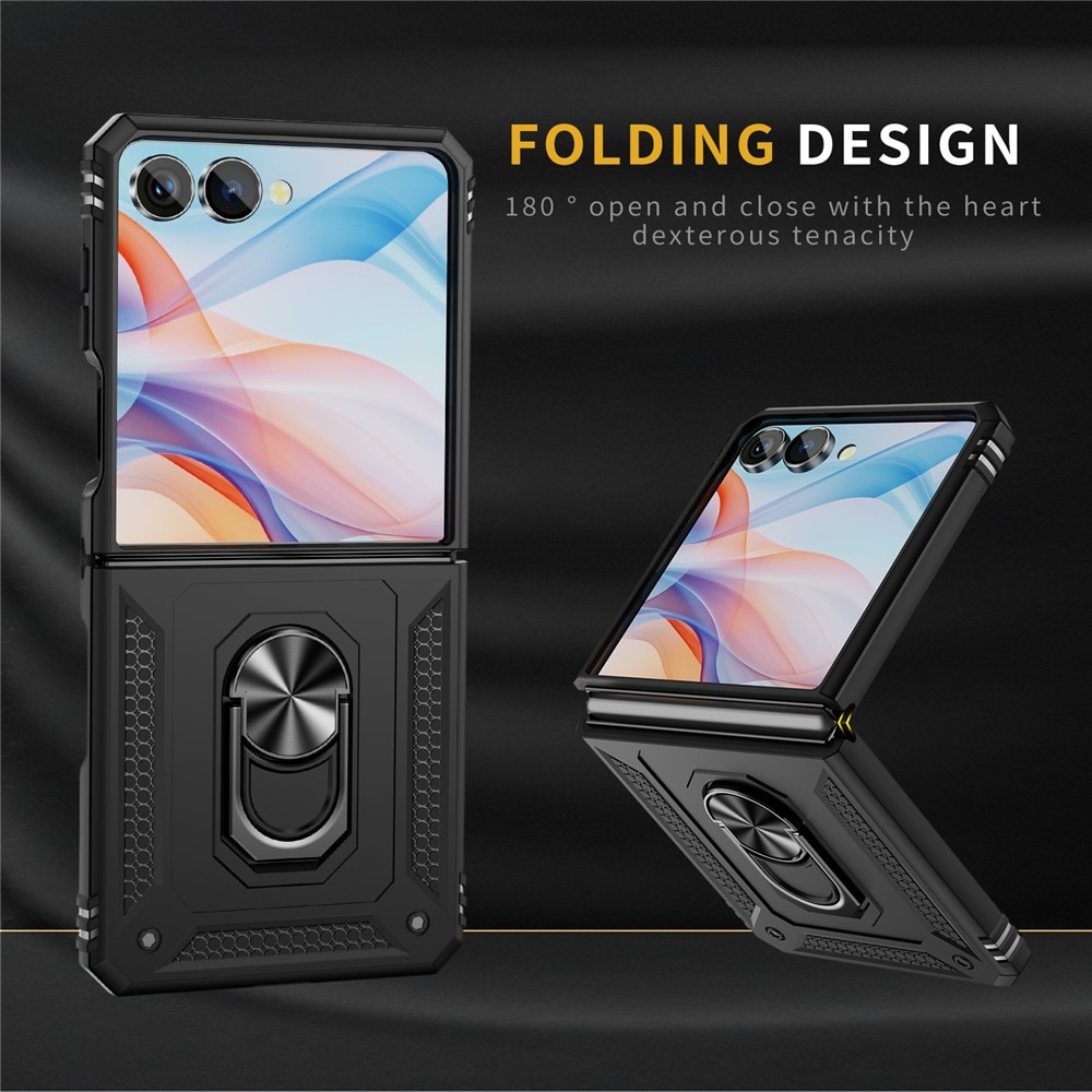 Samsung Galaxy Z Flip 7 Hybrid-Hülle Tech Ring schwarz