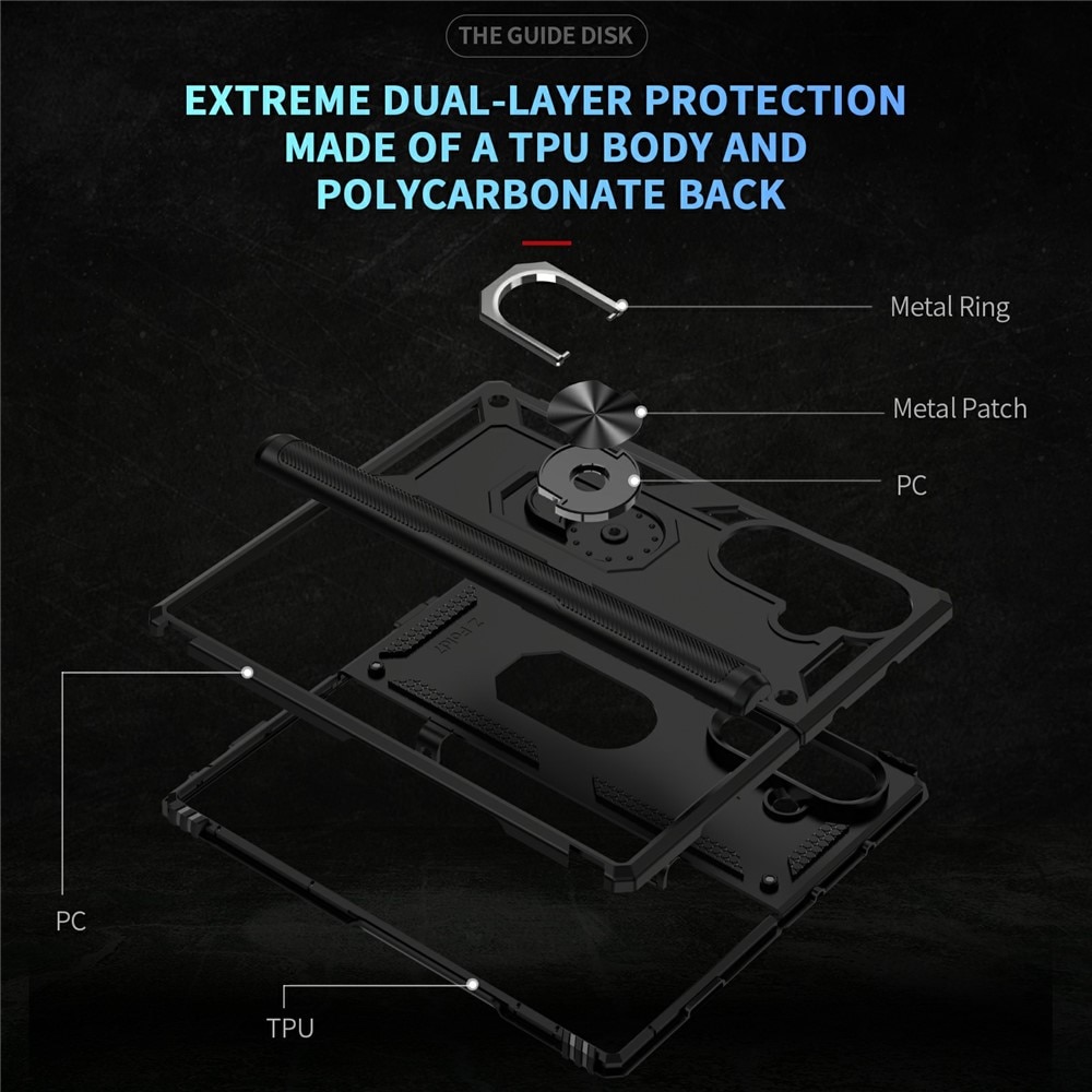 Samsung Galaxy Z Fold 7 Hybrid-Hülle Tech Ring schwarz