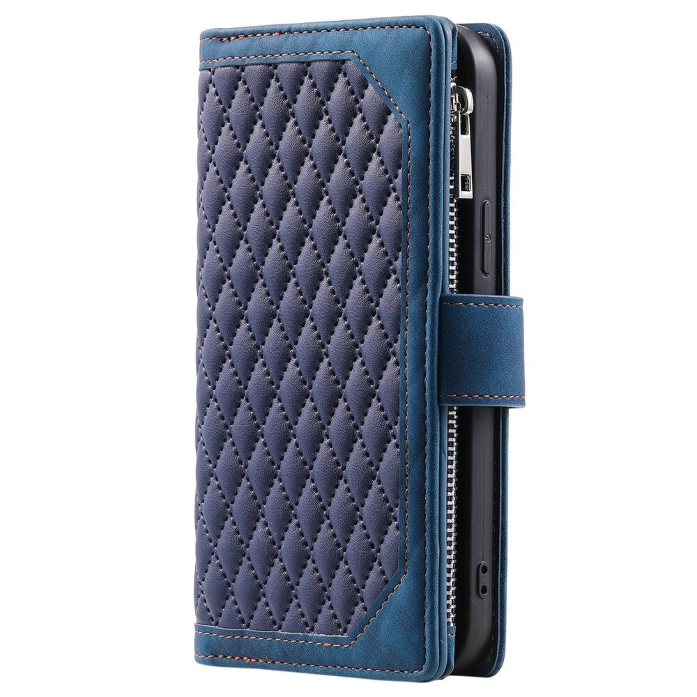 Samsung Galaxy Z Fold 4 Brieftasche Hülle Quilted Blau