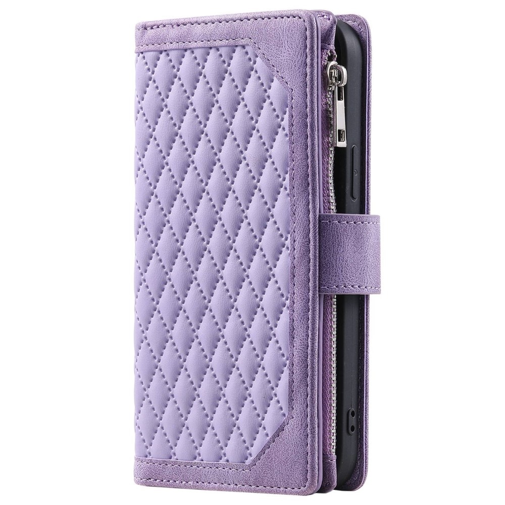 Samsung Galaxy Z Fold 4 Brieftasche Hülle Quilted Lila