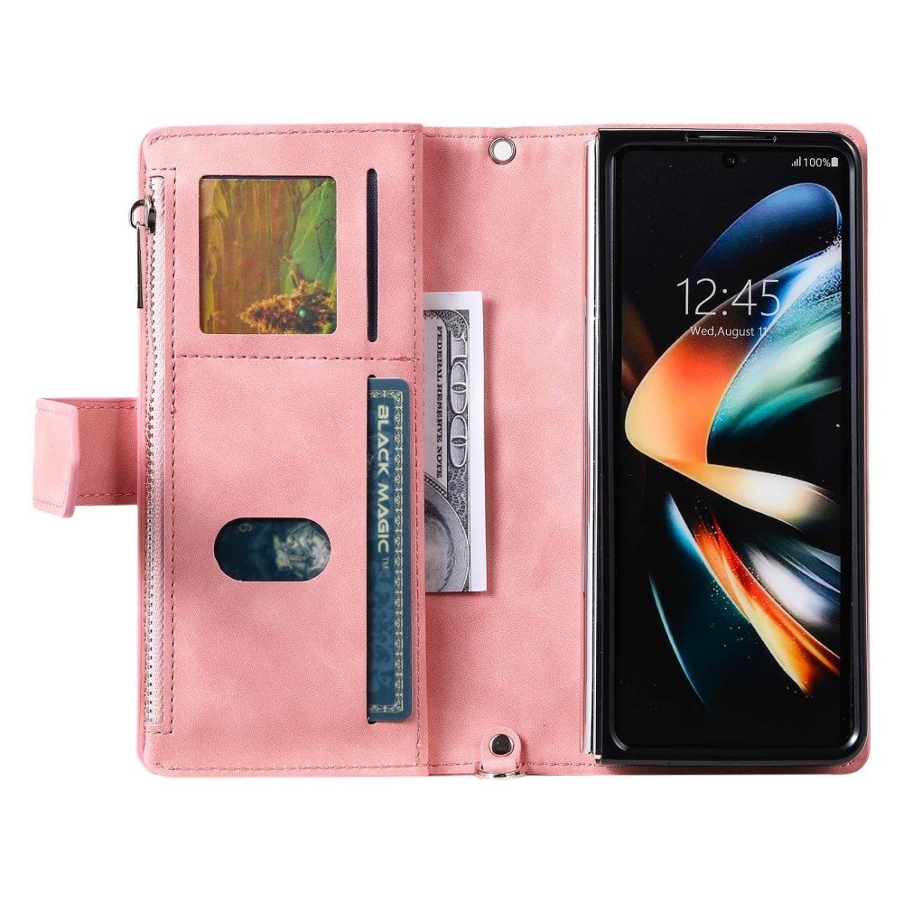 Samsung Galaxy Z Fold 4 Brieftasche Hülle Quilted Rosa