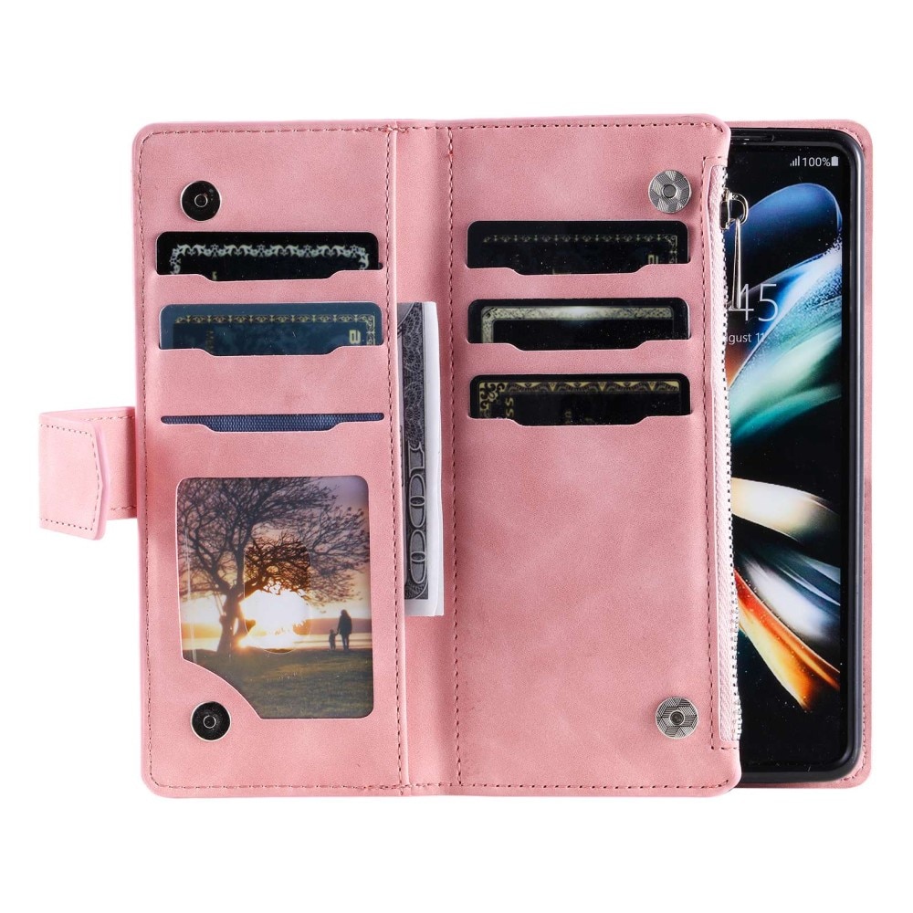 Samsung Galaxy Z Fold 4 Brieftasche Hülle Quilted Rosa