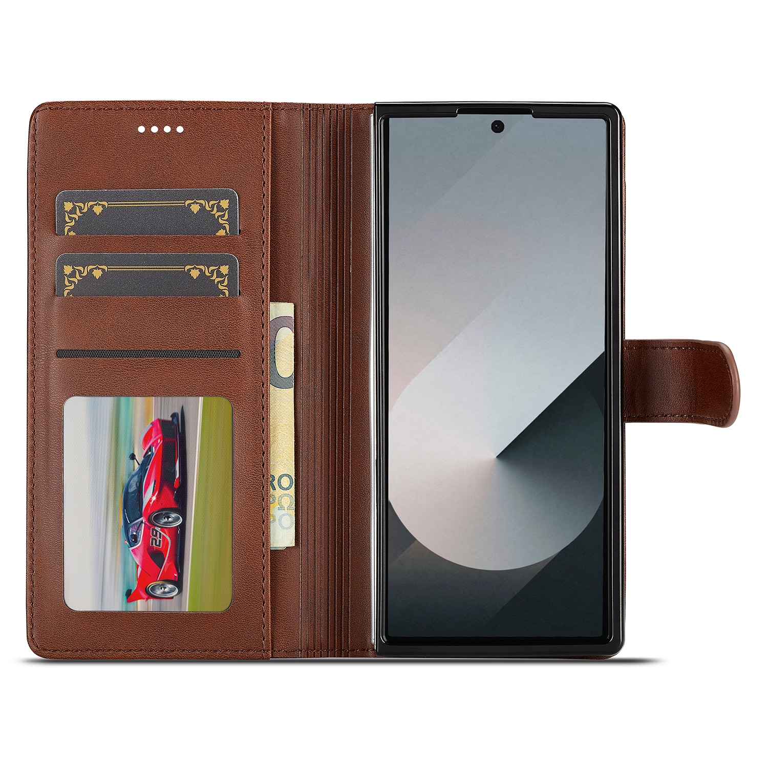 Portemonnaie-Hülle Samsung Galaxy Z Fold 7 Braun