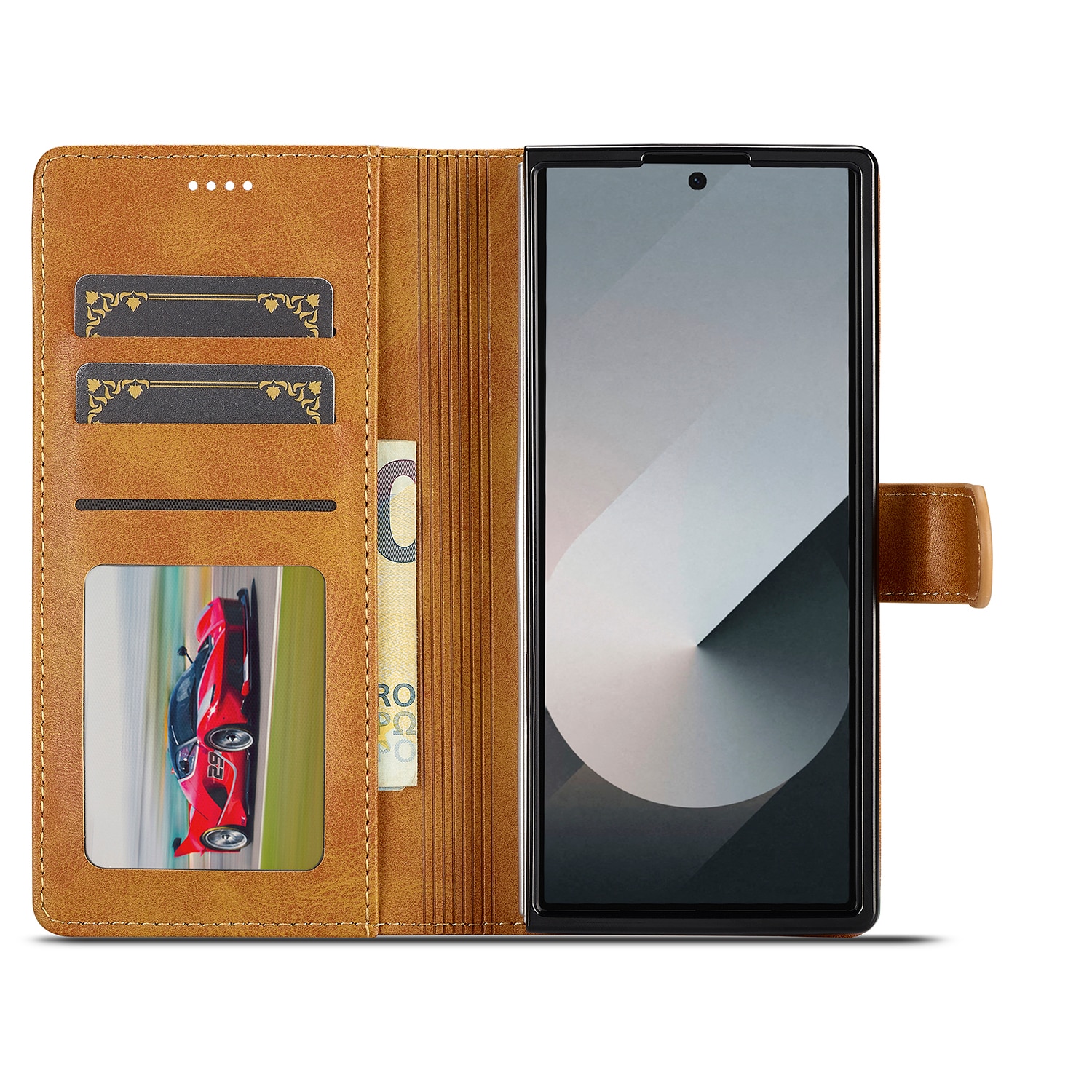 Portemonnaie-Hülle Samsung Galaxy Z Fold 7 Cognac
