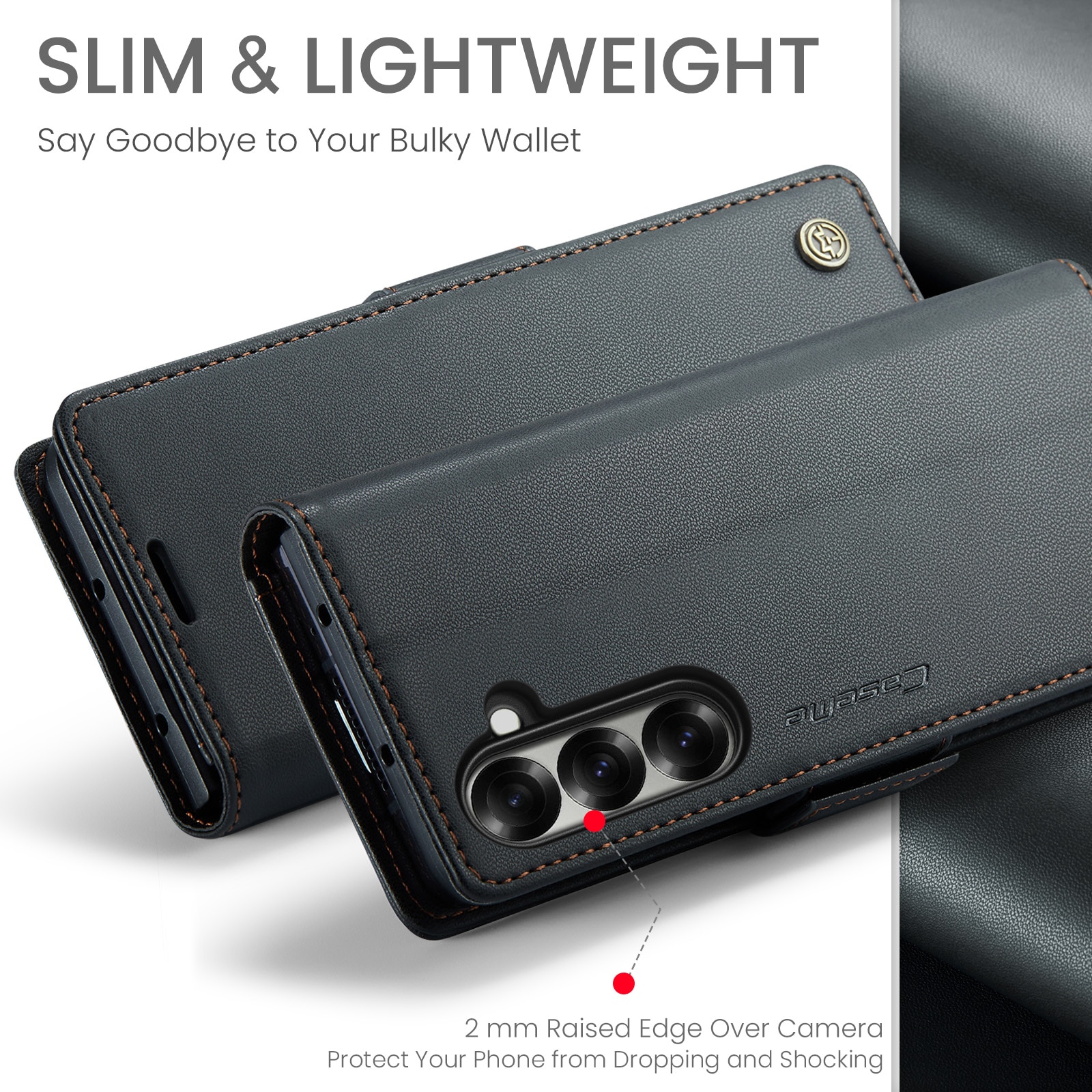 RFID-geschützte Slim Portemonnaie-Hülle Samsung Galaxy Z Fold 7 schwarz