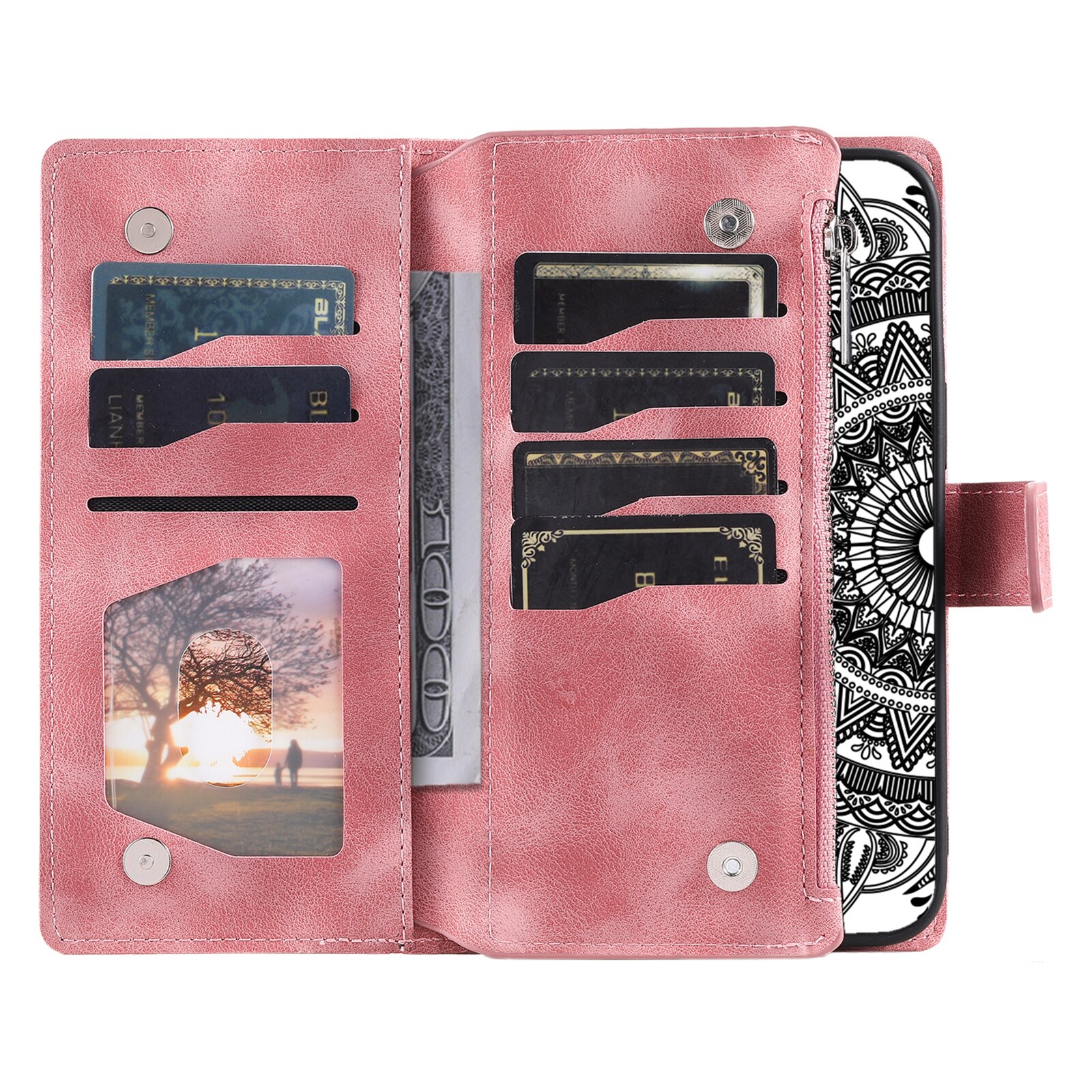 Samsung Galaxy S25 FE Brieftasche Hülle Mandala, Rosa
