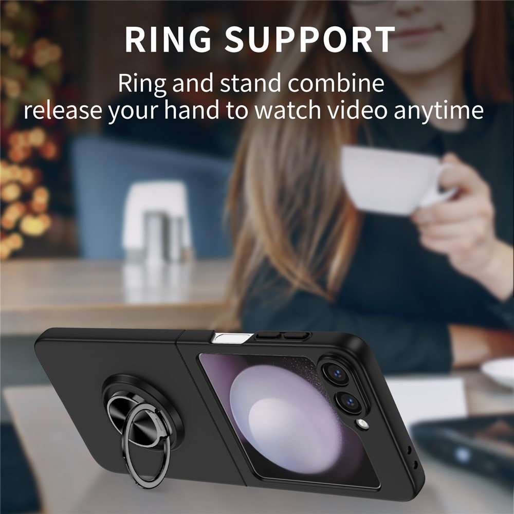 Samsung Galaxy Z Flip 7 Hülle Magnetische Ringhalter schwarz