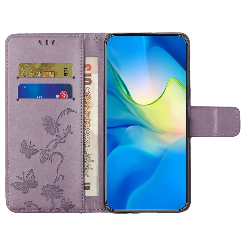 Nokia G60 Handyhülle mit Schmetterlingsmuster, lila
