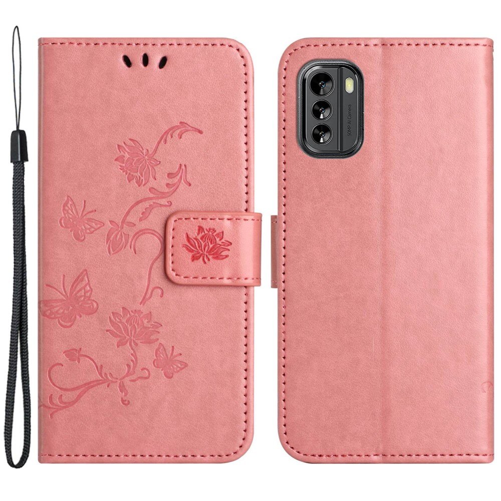  Nokia G60 Handyhülle mit Schmetterlingsmuster, Rosa