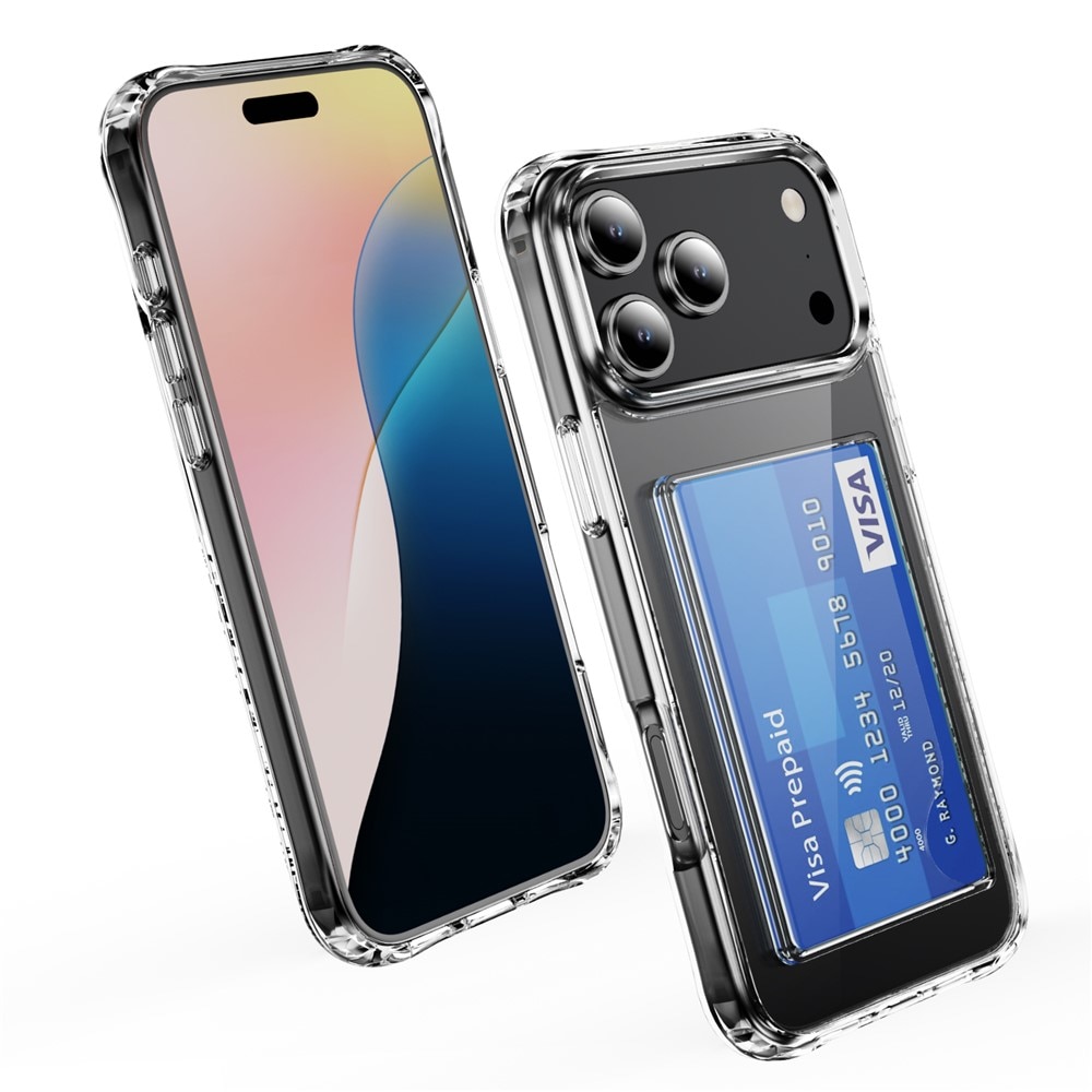 Hybrid-Hülle mit Kartenhalter iPhone 17 Pro Transparent