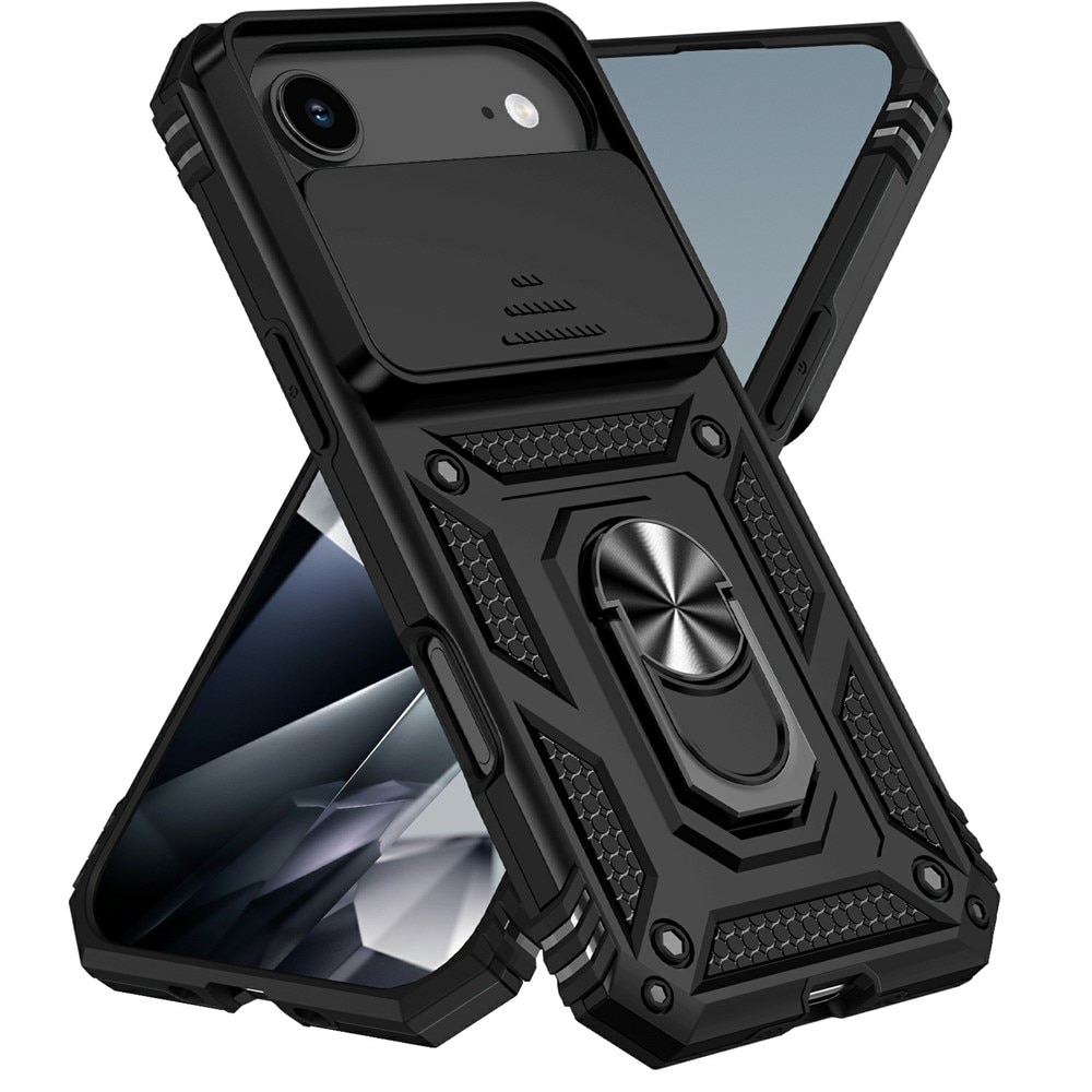 iPhone 17 Air Hybrid-Hülle Ring + Kameraschutz Schwarz