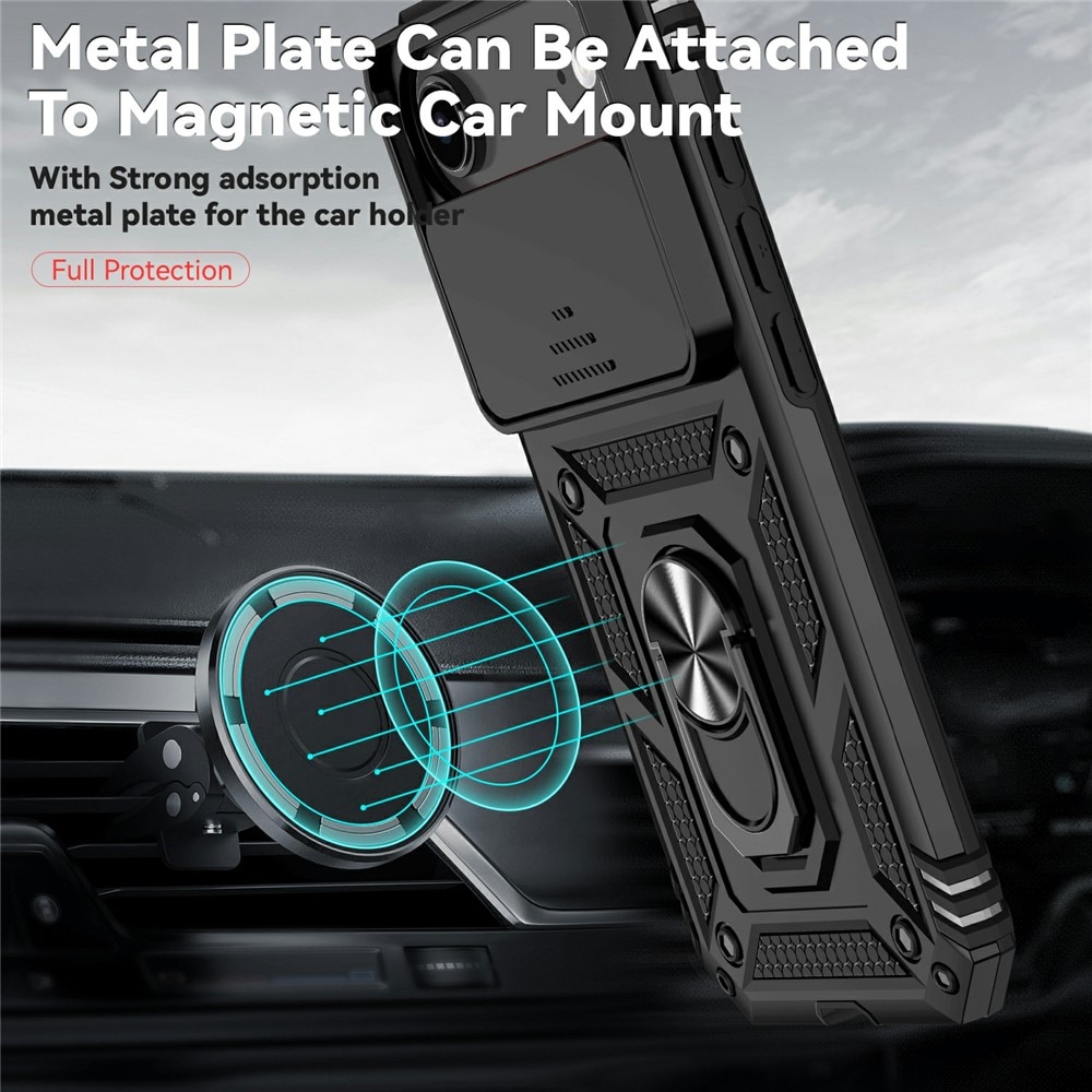 iPhone 17 Air Hybrid-Hülle Ring + Kameraschutz Schwarz